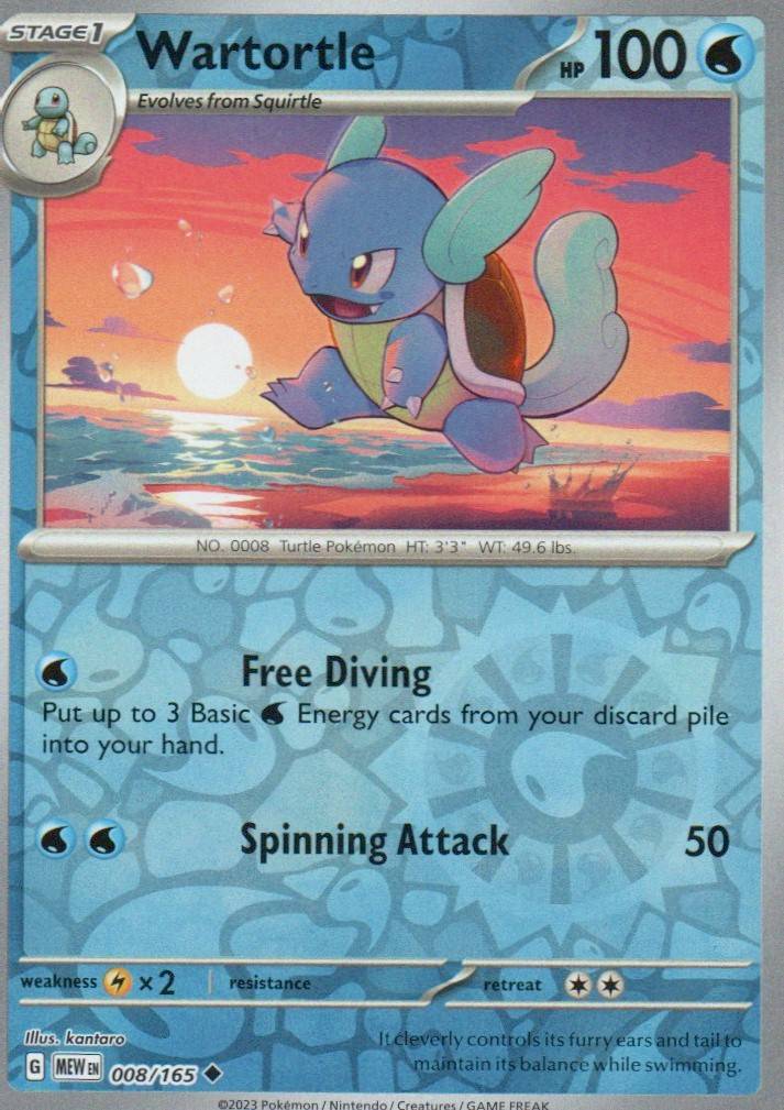 Wartortle - Uncommon SV: Scarlet & Violet 151 008/165 NM