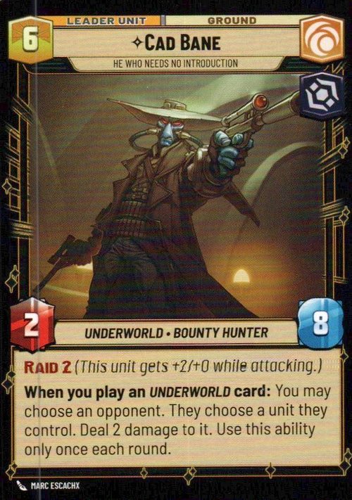 Cad Bane - He Who Needs No Introduction Common Shadows of the Galaxy 014/262 NM (Back)