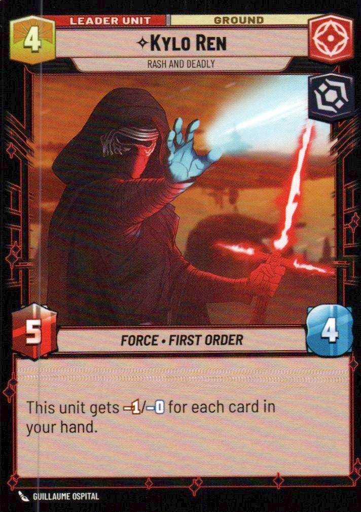 Kylo Ren - Rash and Deadly Rare Shadows of the Galaxy 011/262 NM (Back)