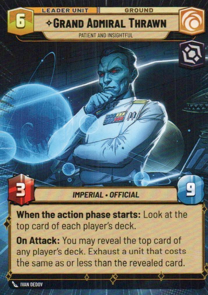Grand Admiral Thrawn - Patient and Insightful (Hyperspace) Rare Spark of Rebellion 282 NM (Back)