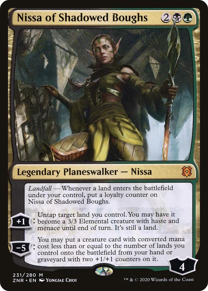 Nissa of Shadowed Boughs M Zendikar Rising 231 NM (Back)