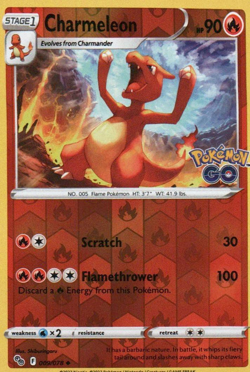 Charmeleon Uncommon Pokemon GO 009/078 NM