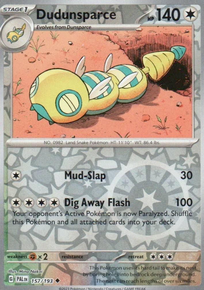 Dudunsparce Uncommon SV02: Paldea Evolved 157/193 NM