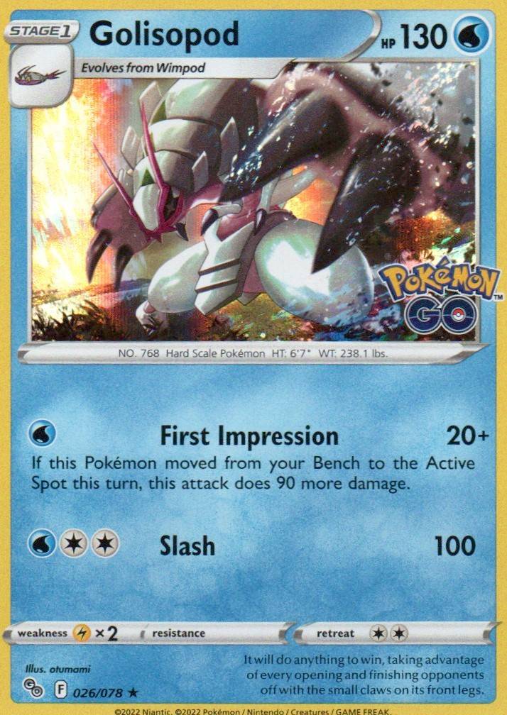 Golisopod Holo Rare Pokemon GO 026/078 NM