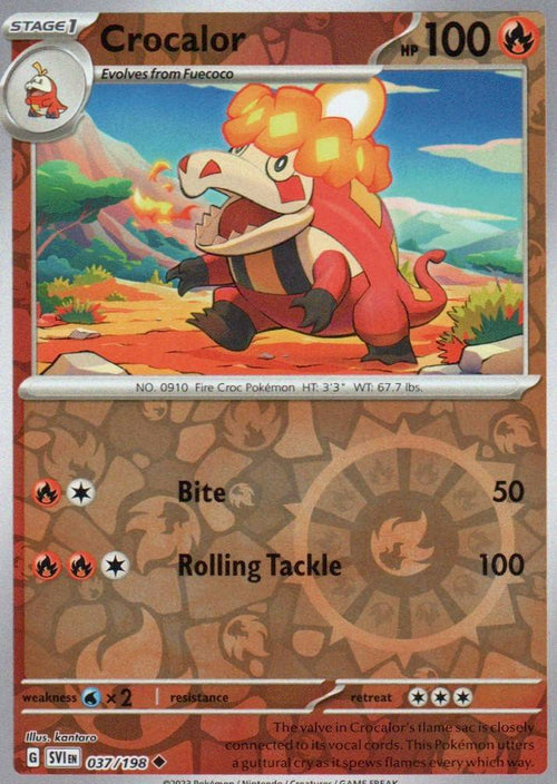 Crocalor Uncommon SV01: Scarlet & Violet Base Set 037/198 NM