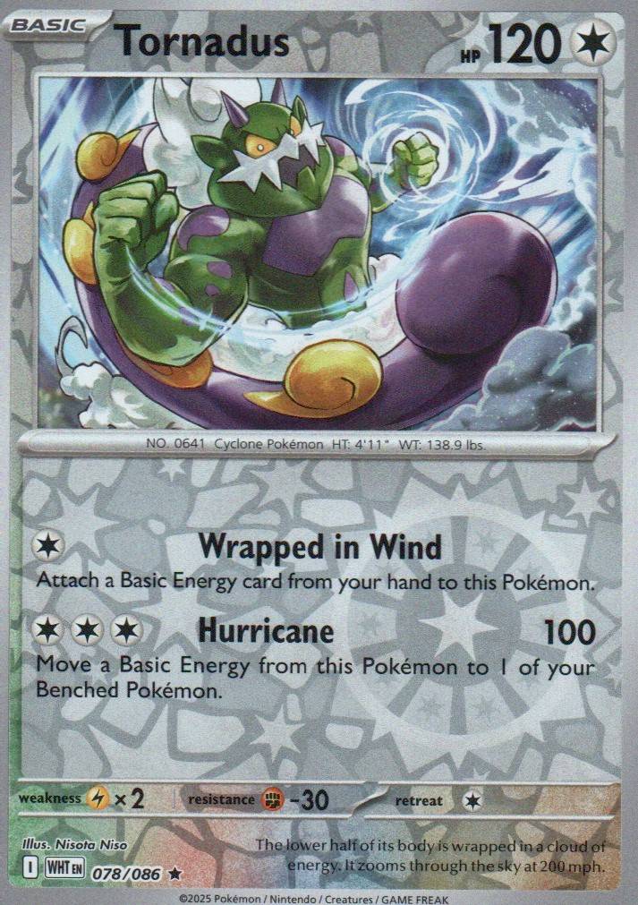 Tornadus Rare SV: White Flare 078/086 NM