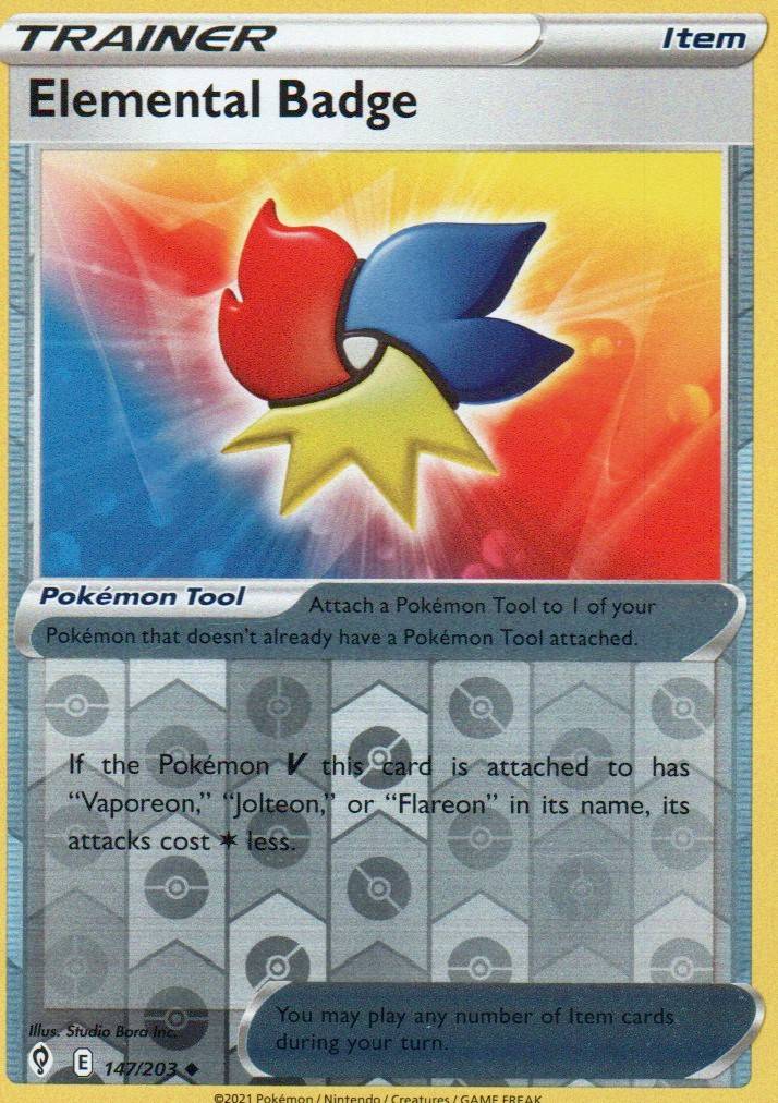 Elemental Badge Uncommon SWSH07: Evolving Skies 147/203 NM