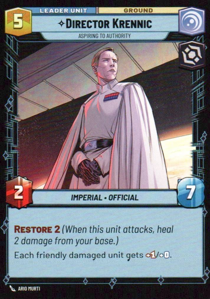 Director Krennic - Aspiring to Authority Common Spark of Rebellion 001/252 NM (Back)