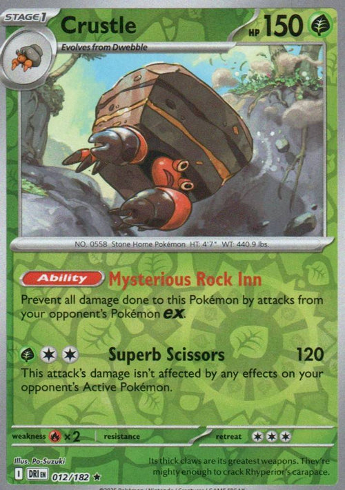 Crustle - Rare SV10: Destined Rivals 012/182 NM