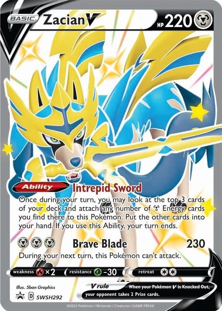 Zacian V (Shiny) - Promo SWSH: Sword & Shield Promo Cards SWSH292 NM (Back)