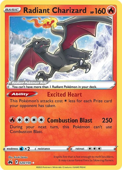 Radiant Charizard Radiant Rare Crown Zenith 020/159 NM (Back)