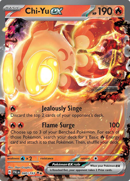 Chi-Yu ex Double Rare SV02: Paldea Evolved 040/193 NM (Back)