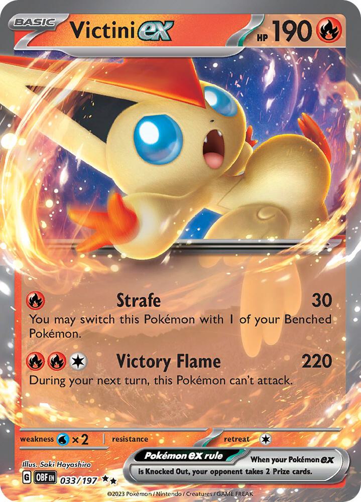 Victini ex Double Rare SV03: Obsidian Flames 033/197 NM (Back)
