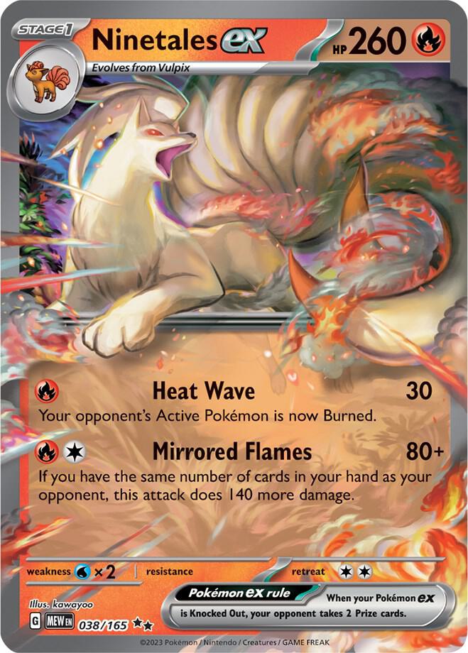 Ninetales ex Double Rare SV: Scarlet & Violet 151 038/165 NM (Back)