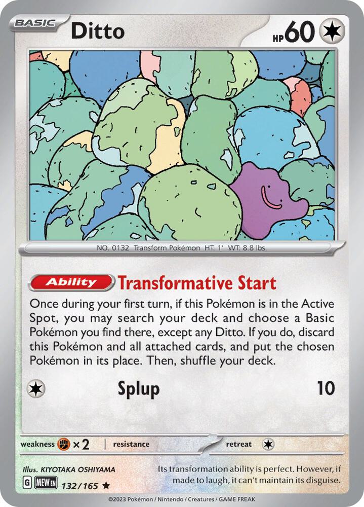 Ditto Rare SV: Scarlet & Violet 151 132/165 NM (Back)
