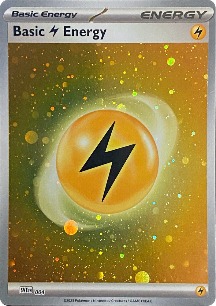 Basic Lightning Energy (Cosmos Holo) Common SVE: Scarlet & Violet Energies 004 NM (Back)