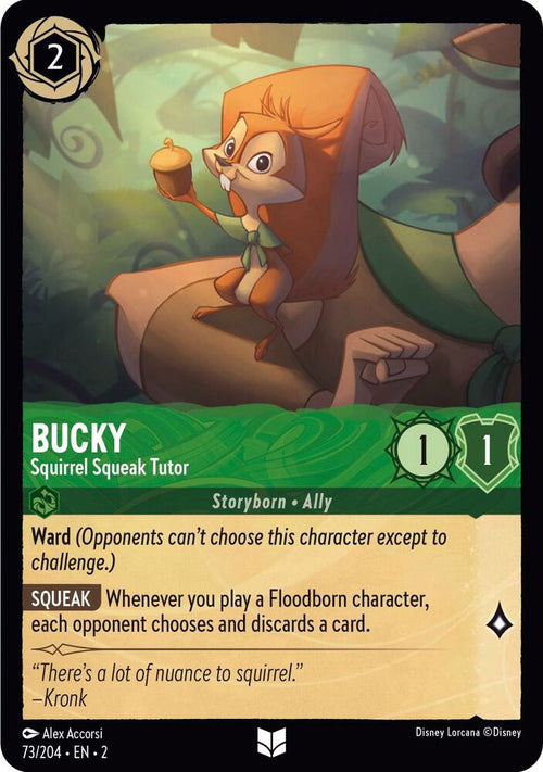 Bucky - Squirrel Squeak Tutor Uncommon Rise of the Floodborn 73/204 NM (Back)
