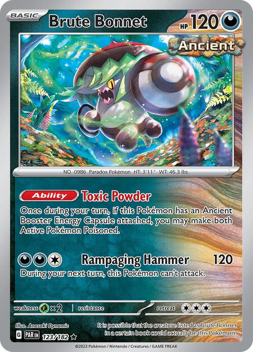 Brute Bonnet - Rare SV04: Paradox Rift 123/182 NM (Back)