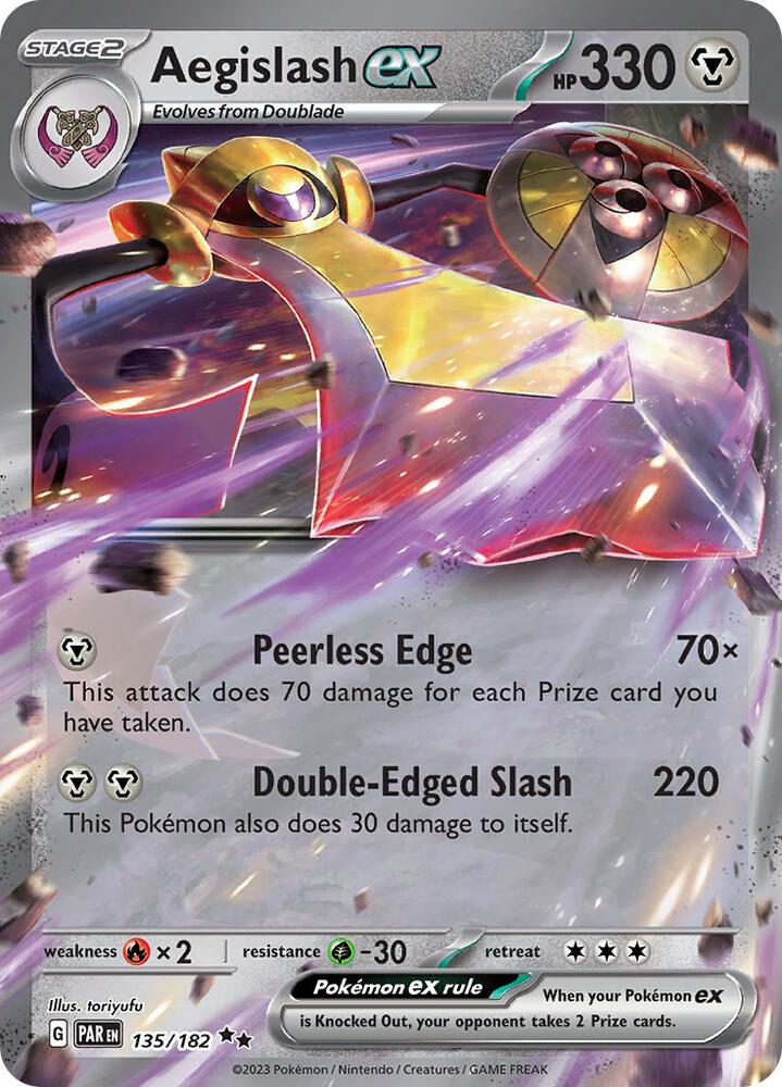 Aegislash ex Double Rare SV04: Paradox Rift 135/182 NM (Back)