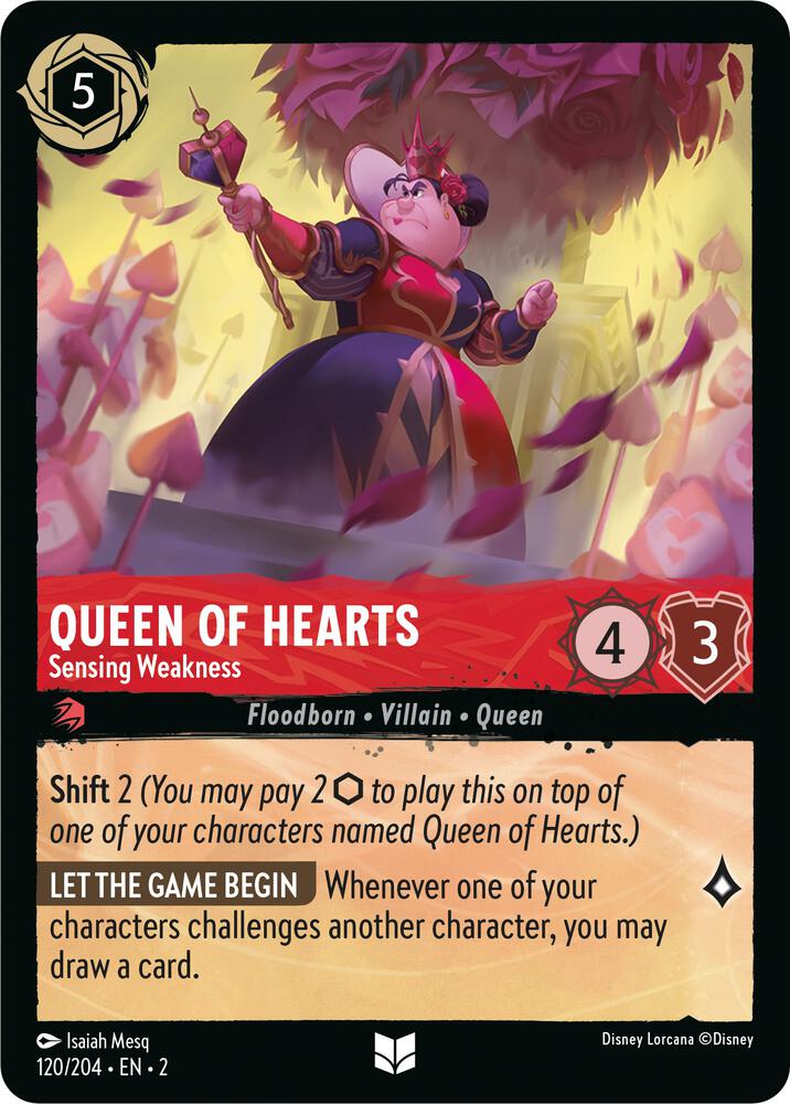 Queen of Hearts - Sensing Weakness Uncommon Rise of the Floodborn 120/204 NM (Back)