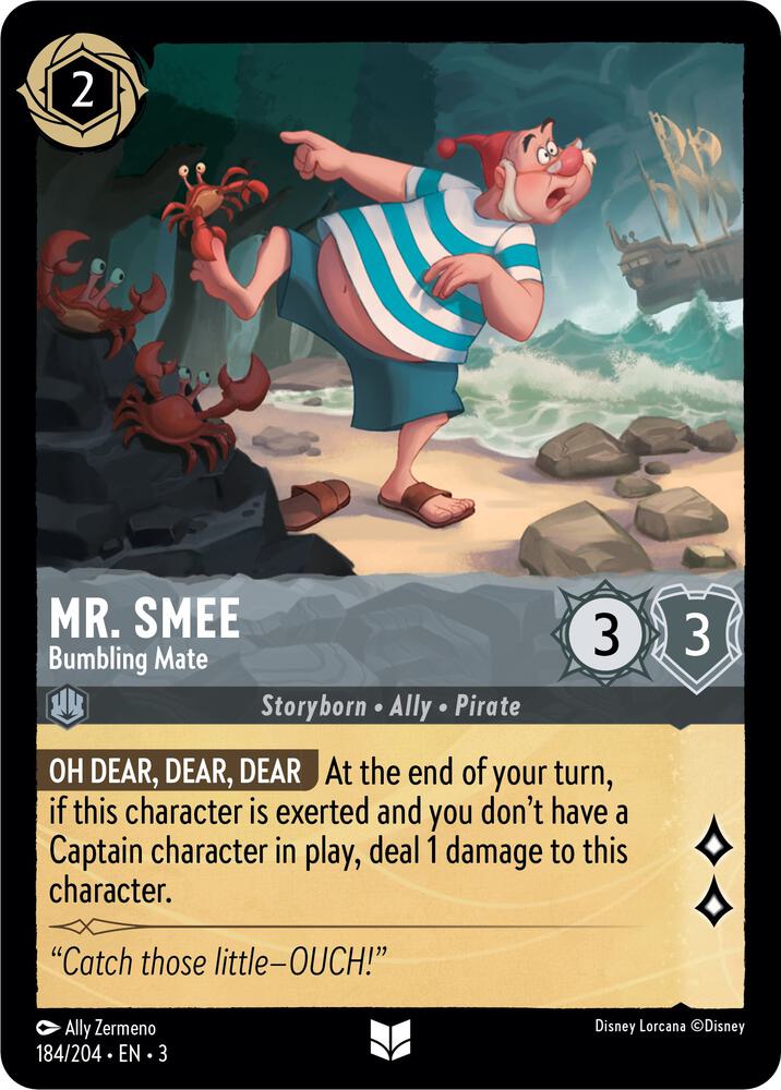 Mr. Smee - Bumbling Mate Uncommon Into the Inklands 184/204 NM (Back)