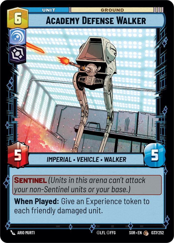 Academy Defense Walker Common Spark of Rebellion 037/252 NM (Back)