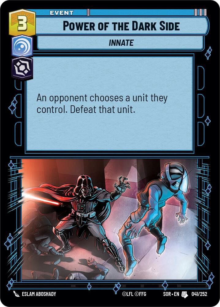Power of the Dark Side Uncommon Spark of Rebellion 041/252 NM (Back)
