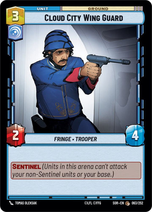 Cloud City Wing Guard Common Spark of Rebellion 063/252 NM (Back)