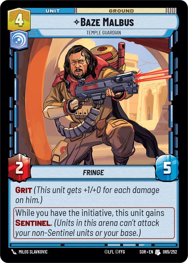 Baze Malbus - Temple Guardian Uncommon Spark of Rebellion 065/252 NM (Back)