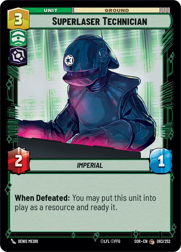 Superlaser Technician Common Spark of Rebellion 083/252 NM (Back)