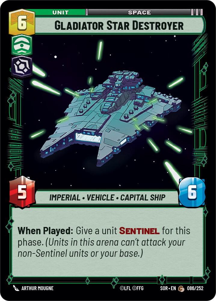 Gladiator Star Destroyer Common Spark of Rebellion 086/252 NM (Back)