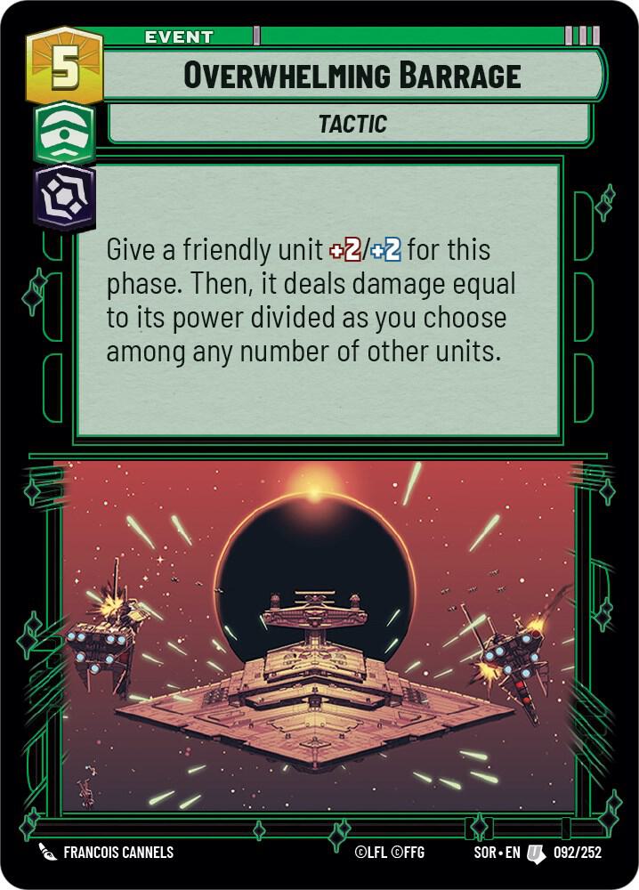 Overwhelming Barrage Uncommon Spark of Rebellion 092/252 NM (Back)
