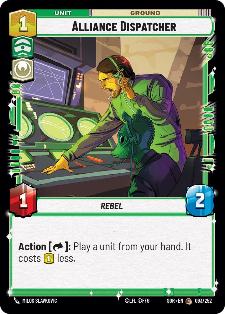 Alliance Dispatcher Common Spark of Rebellion 093/252 NM (Back)