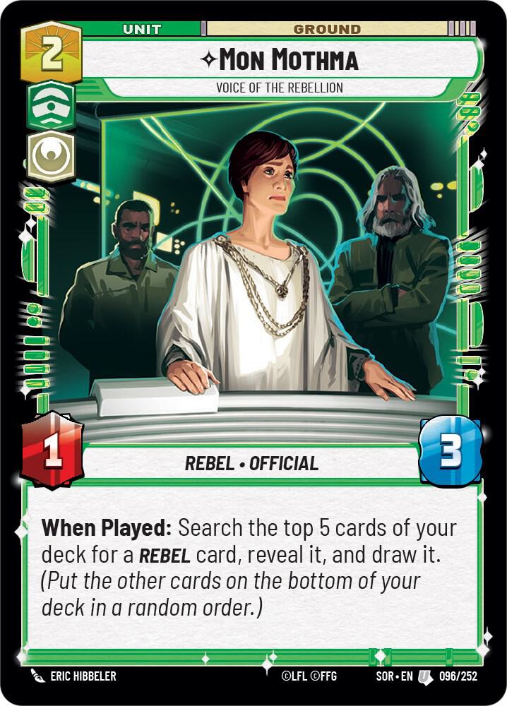 Mon Mothma - Voice of the Rebellion Uncommon Spark of Rebellion 096/252 NM (Back)