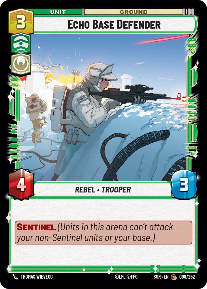 Echo Base Defender Common Spark of Rebellion 098/252 NM (Back)