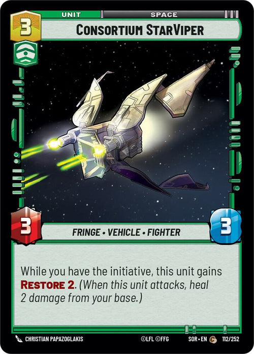 Consortium StarViper Common Spark of Rebellion 112/252 NM (Back)