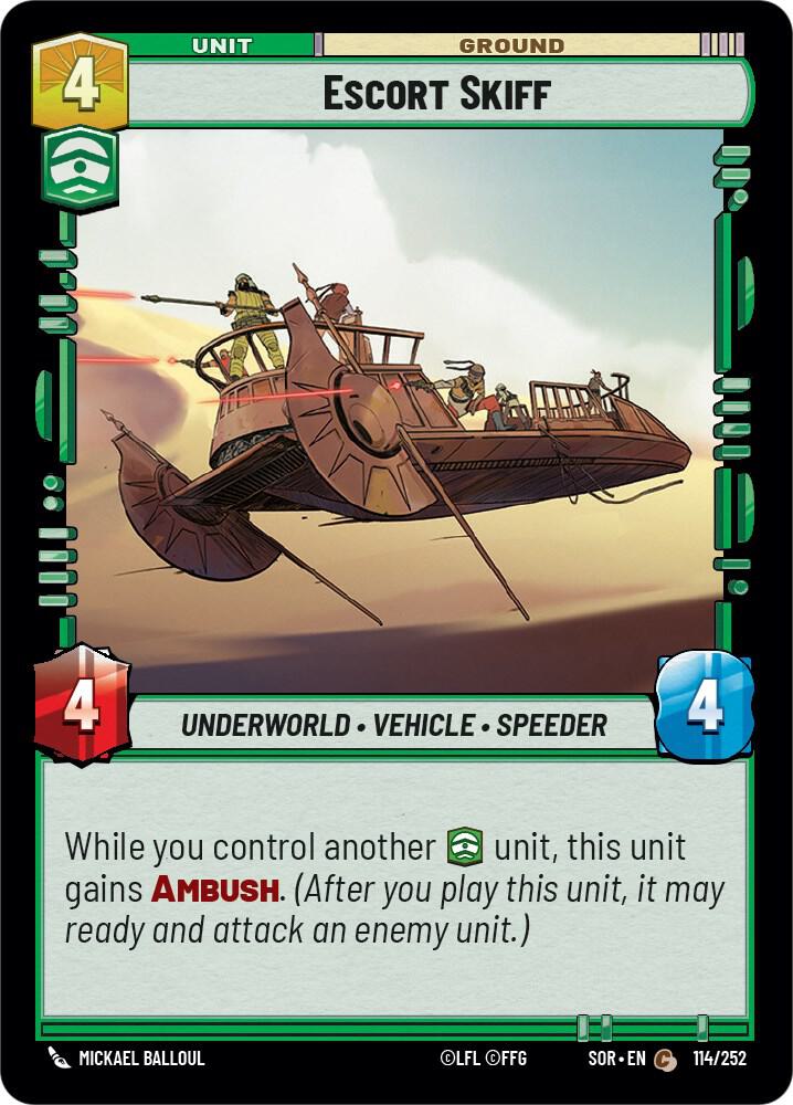 Escort Skiff Common Spark of Rebellion 114/252 NM (Back)