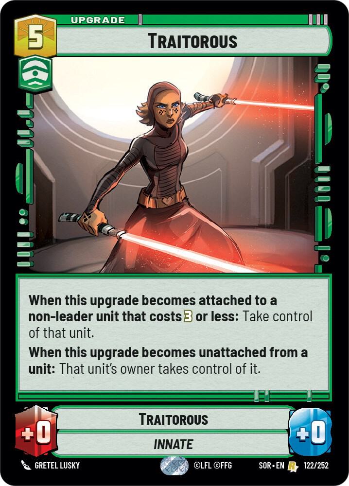 Traitorous Rare Spark of Rebellion 122/252 NM (Back)