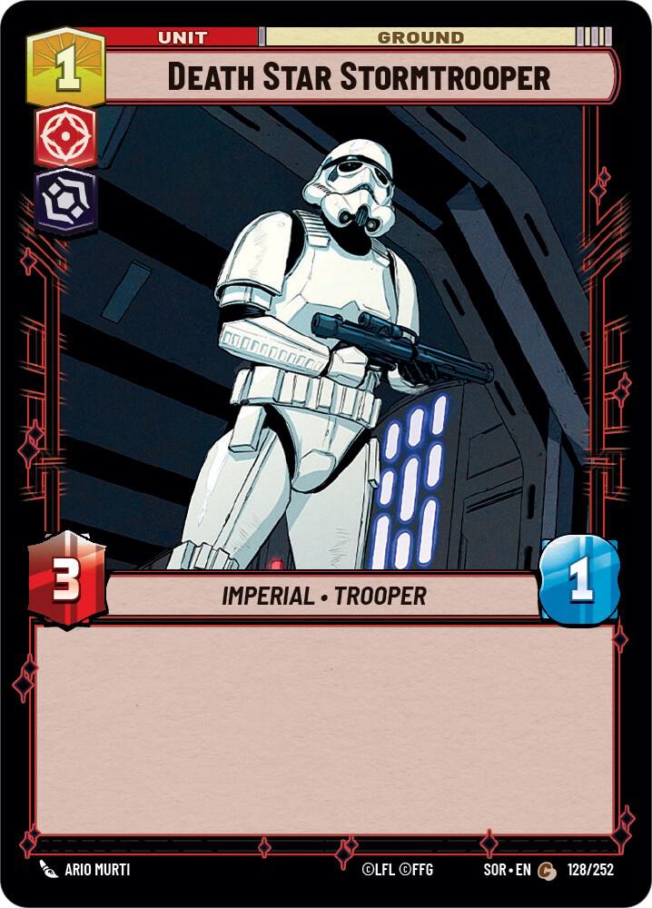 Death Star Stormtrooper Common Spark of Rebellion 128/252 NM (Back)
