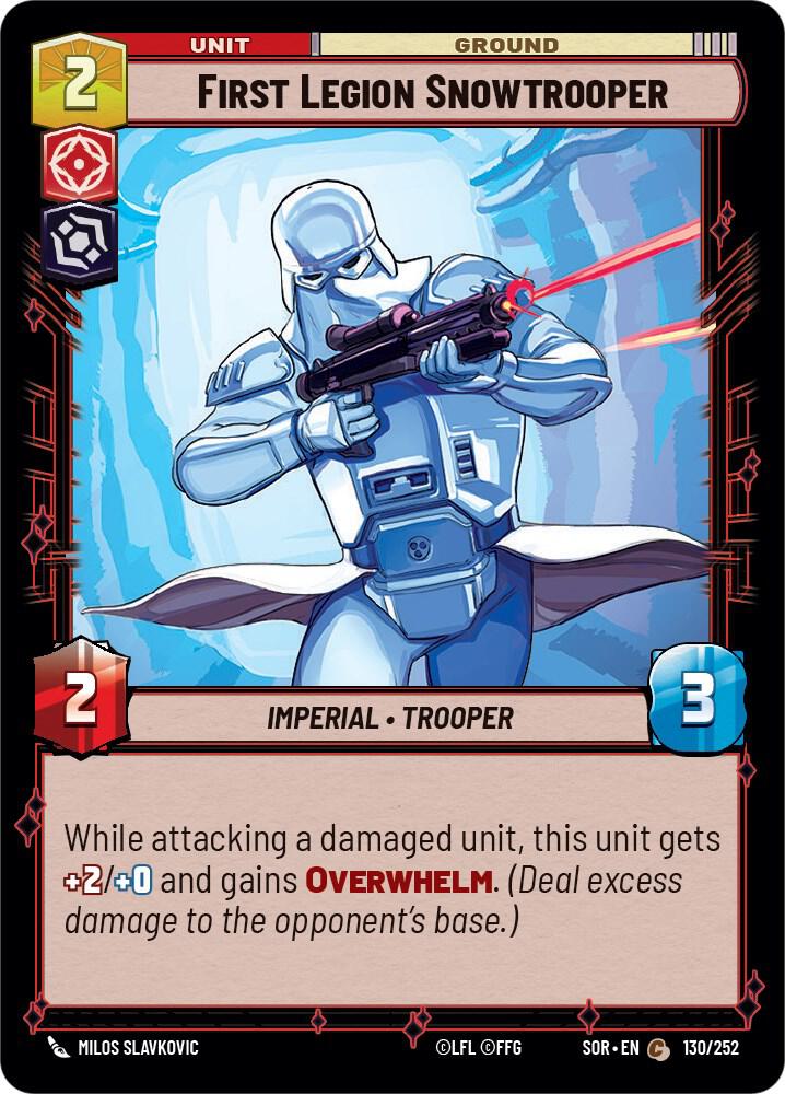 First Legion Snowtrooper Common Spark of Rebellion 130/252 NM (Back)