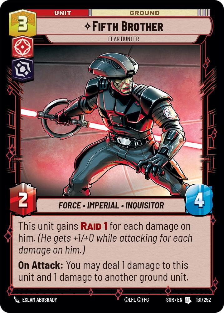 Fifth Brother - Fear Hunter Uncommon Spark of Rebellion 131/252 NM (Back)