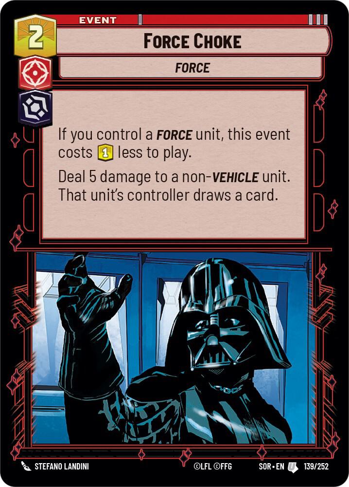 Force Choke Uncommon Spark of Rebellion 139/252 NM (Back)