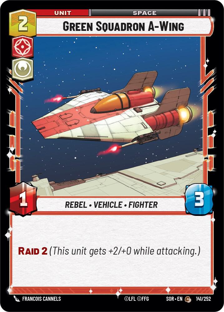 Green Squadron A-Wing Common Spark of Rebellion 141/252 NM (Back)