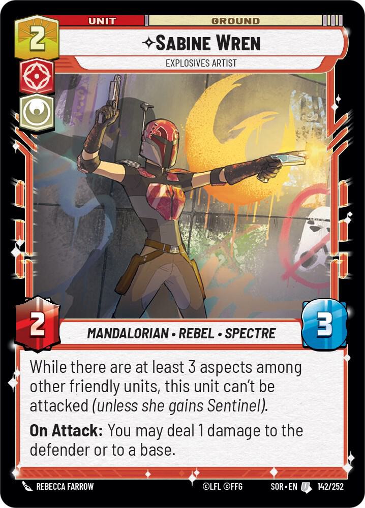 Sabine Wren - Explosives Artist Uncommon Spark of Rebellion 142/252 NM (Back)