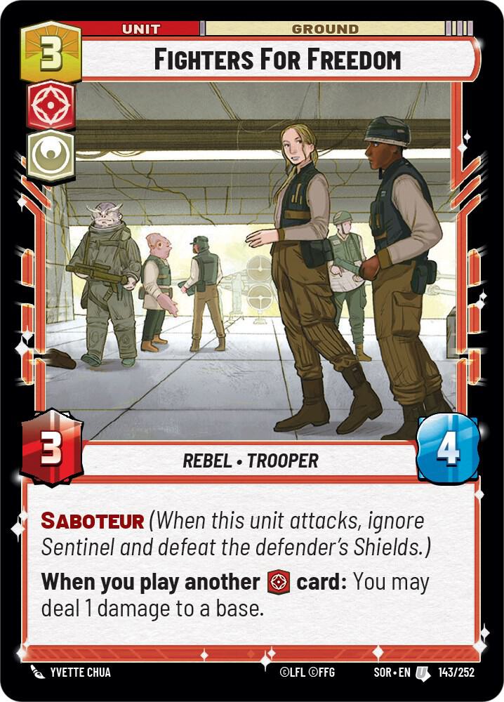 Fighters For Freedom Uncommon Spark of Rebellion 143/252 NM (Back)