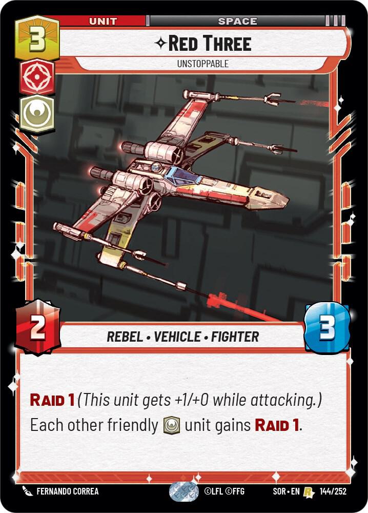 Red Three - Unstoppable Rare Spark of Rebellion 144/252 NM (Back)