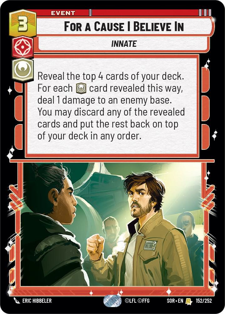For A Cause I Believe In Rare Spark of Rebellion 152/252 NM (Back)