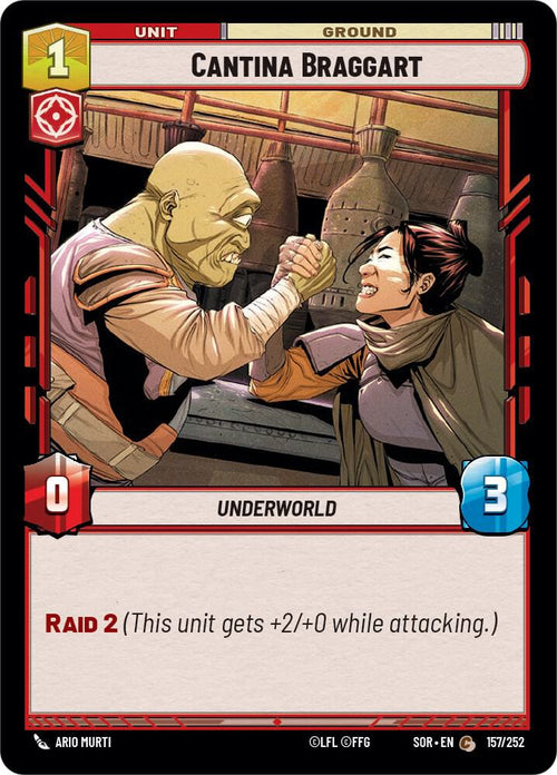 Cantina Braggart Common Spark of Rebellion 157/252 NM (Back)