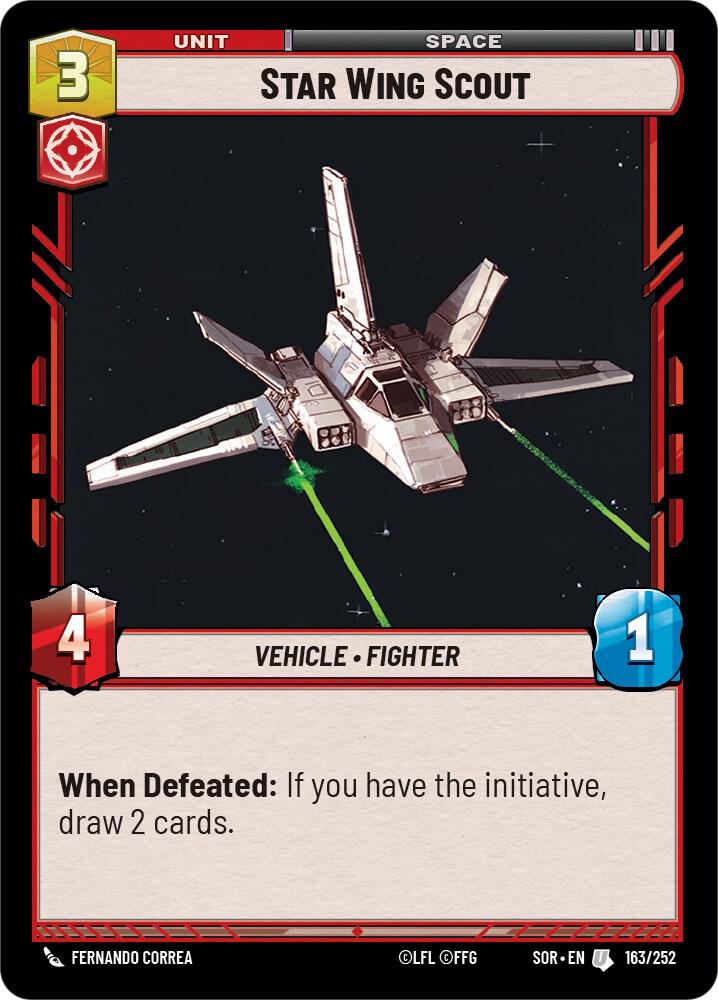 Star Wing Scout Uncommon Spark of Rebellion 163/252 NM (Back)