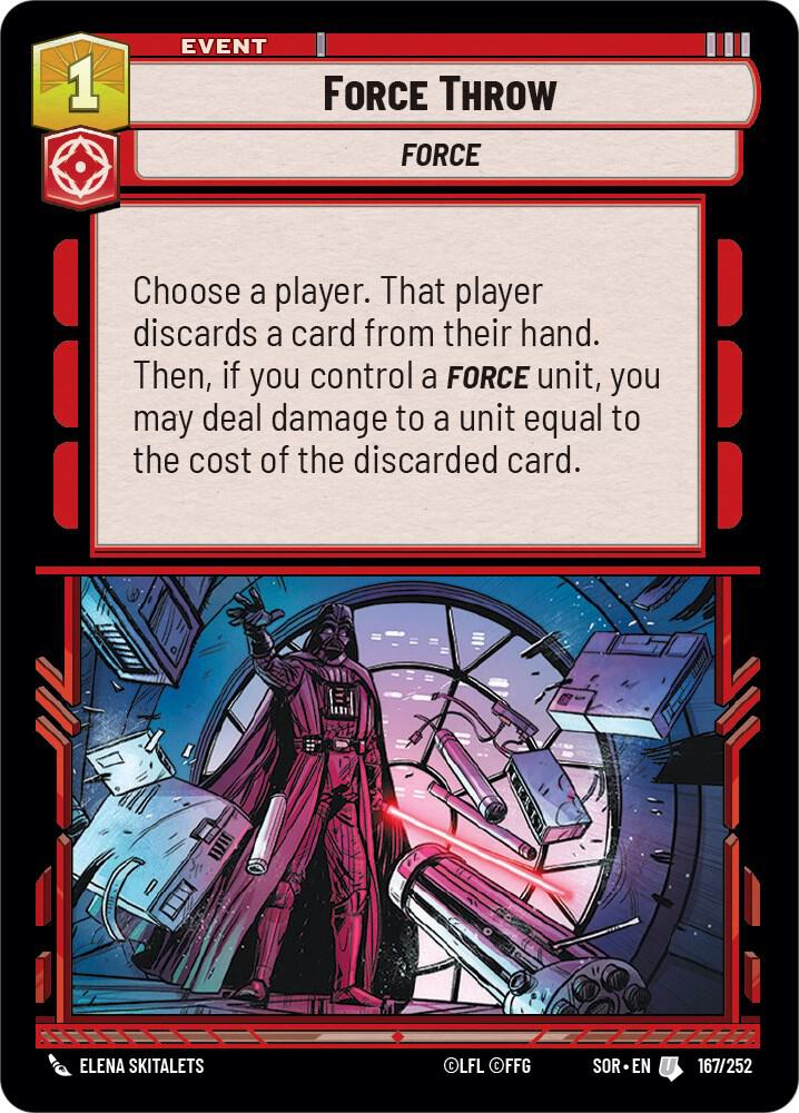 Force Throw Uncommon Spark of Rebellion 167/252 NM (Back)